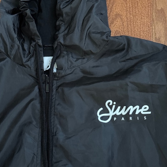 Men’s Sixth June Paris Poly Black Zip Windbreaker Jacket Sz XL - Picture 2 of 7